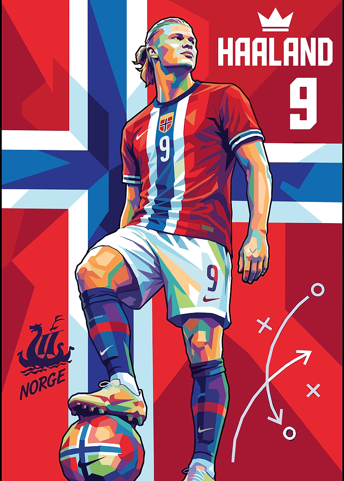 Erling Haaland Norway Pop Art Poster