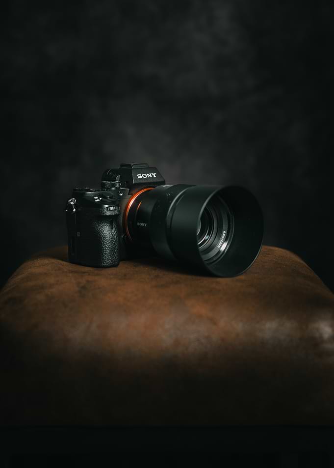 Sony Mirrorless Camera on Leather Stool