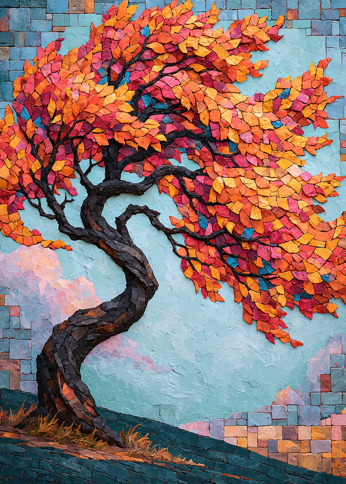 Mosaic Autumn Tree Art