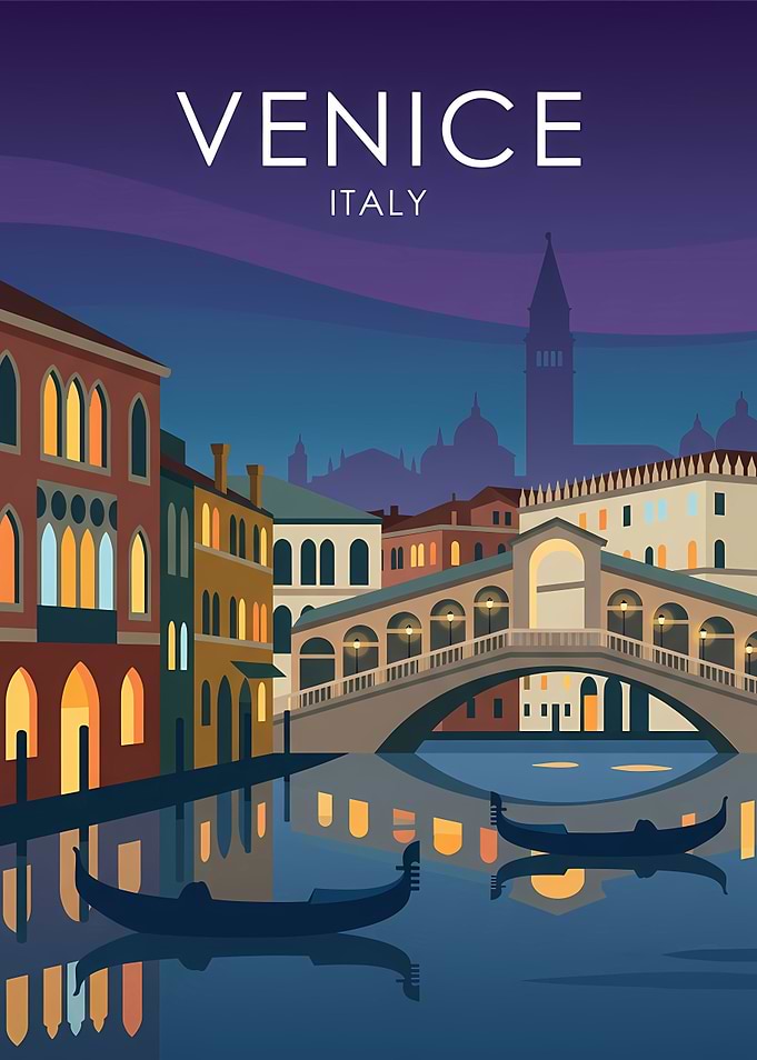 Venice Italy Travel Poster