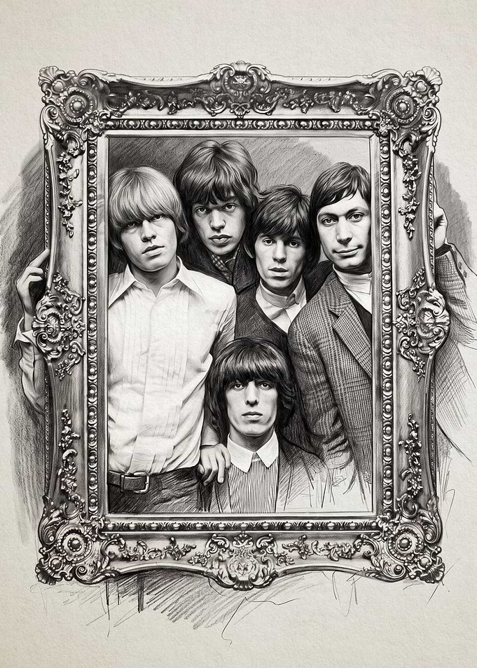 The Rolling Stones Portrait Sketch