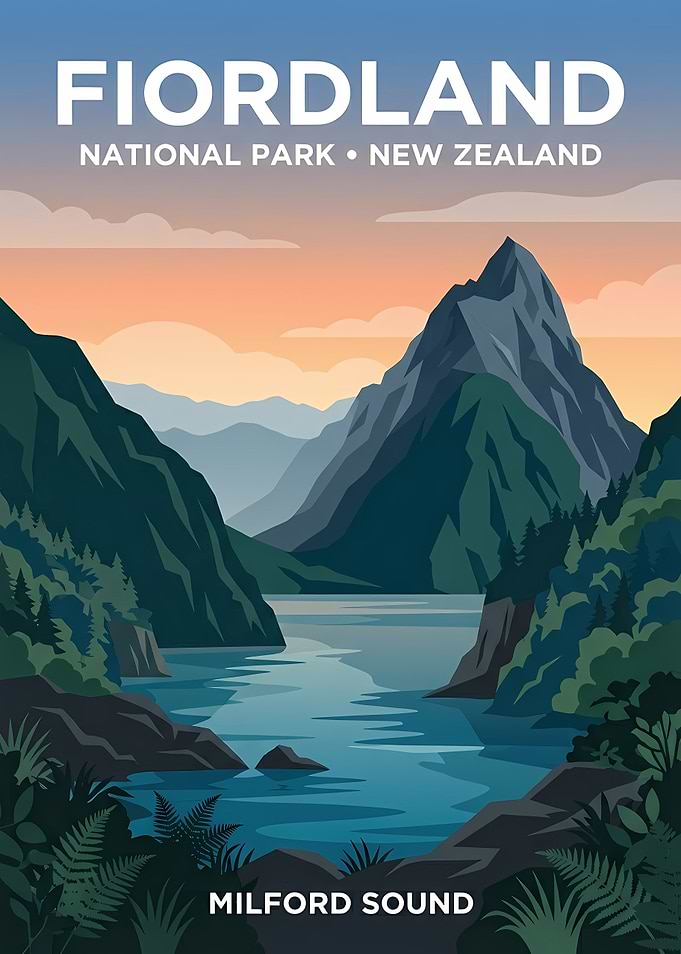 Fiordland National Park Milford Sound Poster