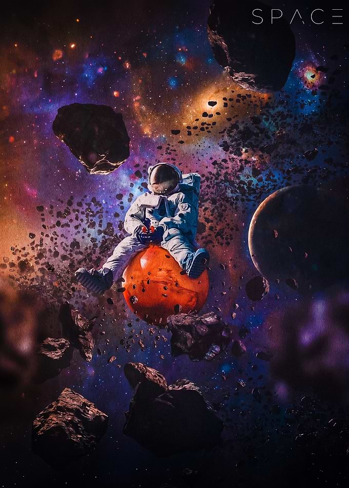 Astronaut Gaming on a Planet