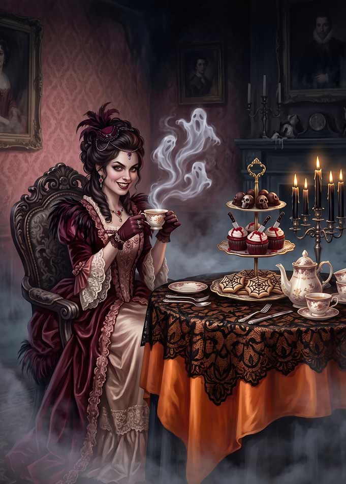 Gothic Victorian Lady Tea Party