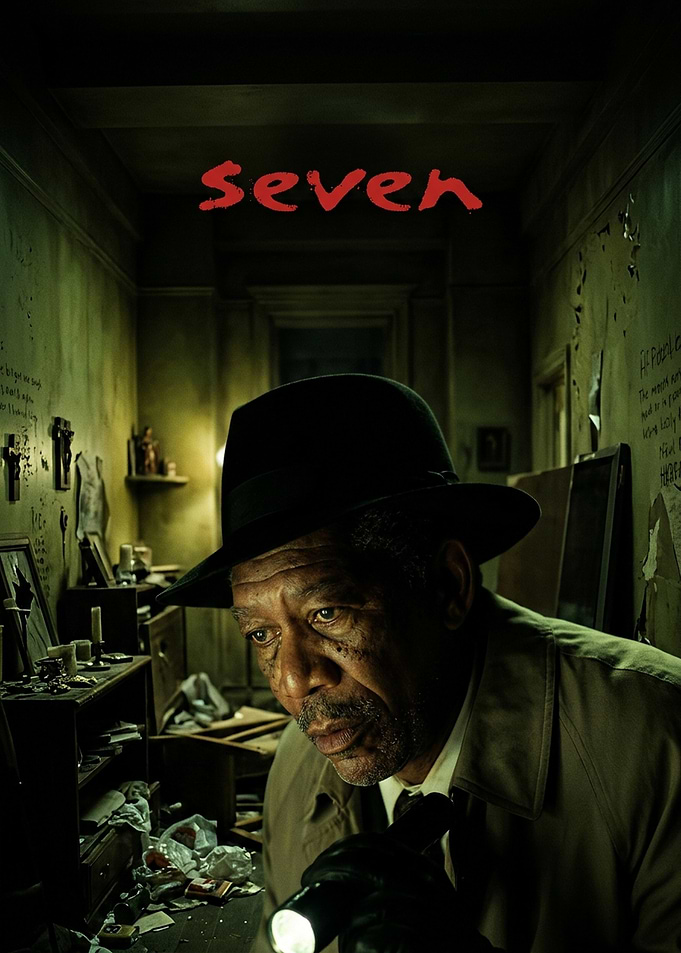 Seven Movie Poster Featuring Morgan Freeman