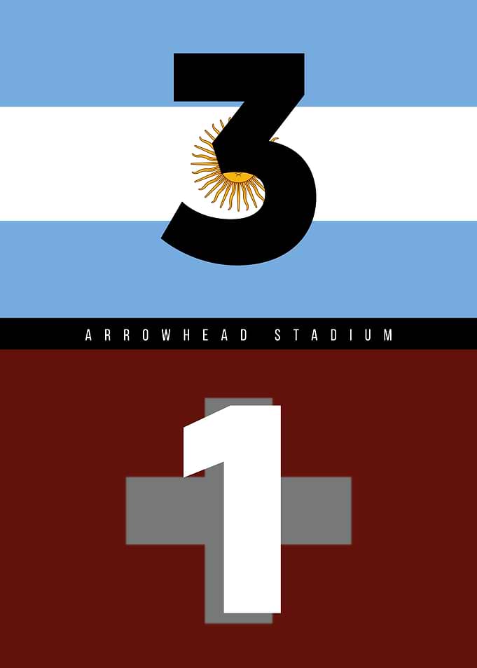 Argentina vs Switzerland Scoreboard Poster