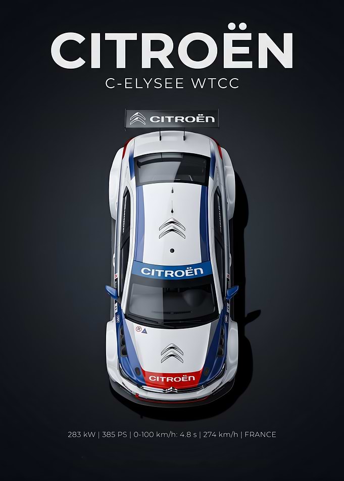 Citroen C-Elysee WTCC Top View Poster