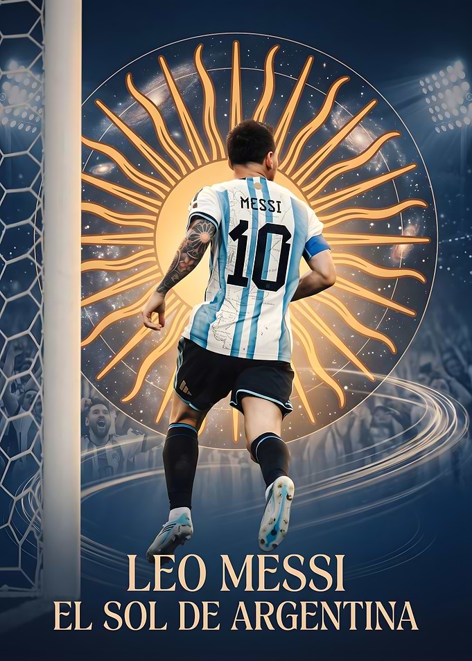 Lionel Messi Argentina Sun Poster