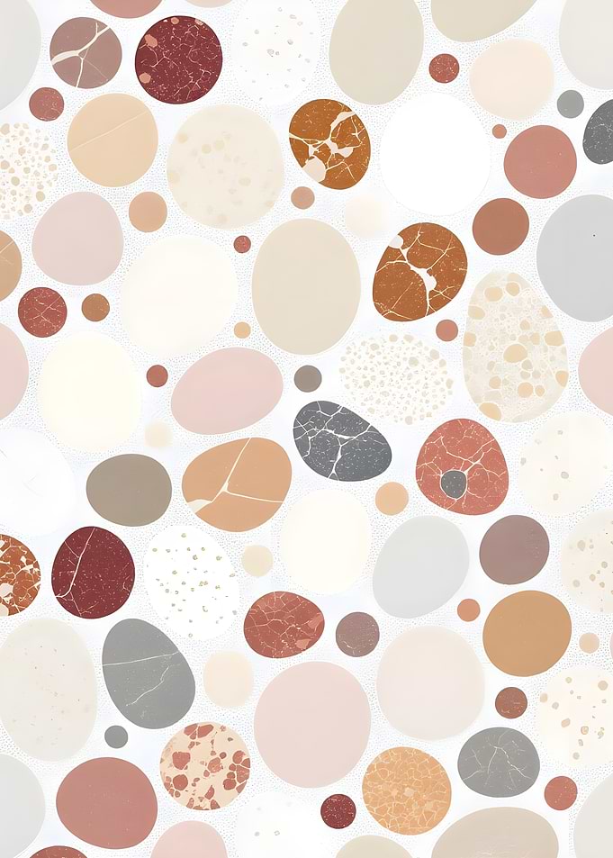 Abstract Terrazzo Pattern with Earth Tones