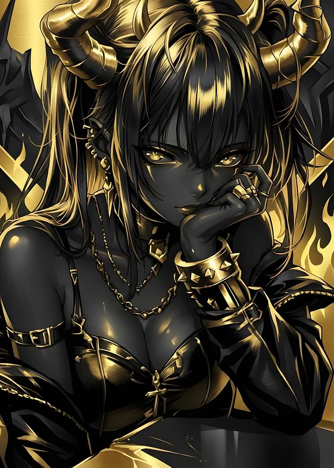 Golden Horned Demon Anime Girl