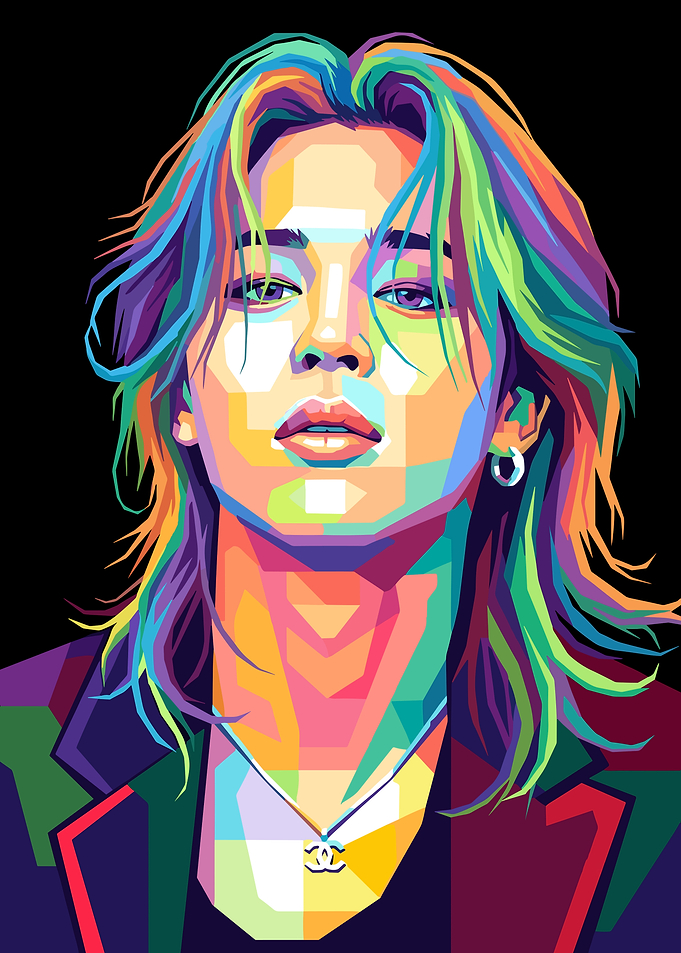 Colorful Pop Art Portrait of Jimin