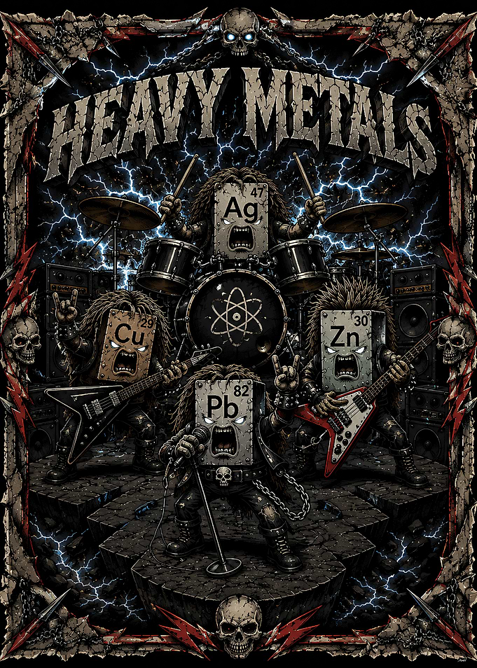 Heavy Metals Periodic Table Band Poster
