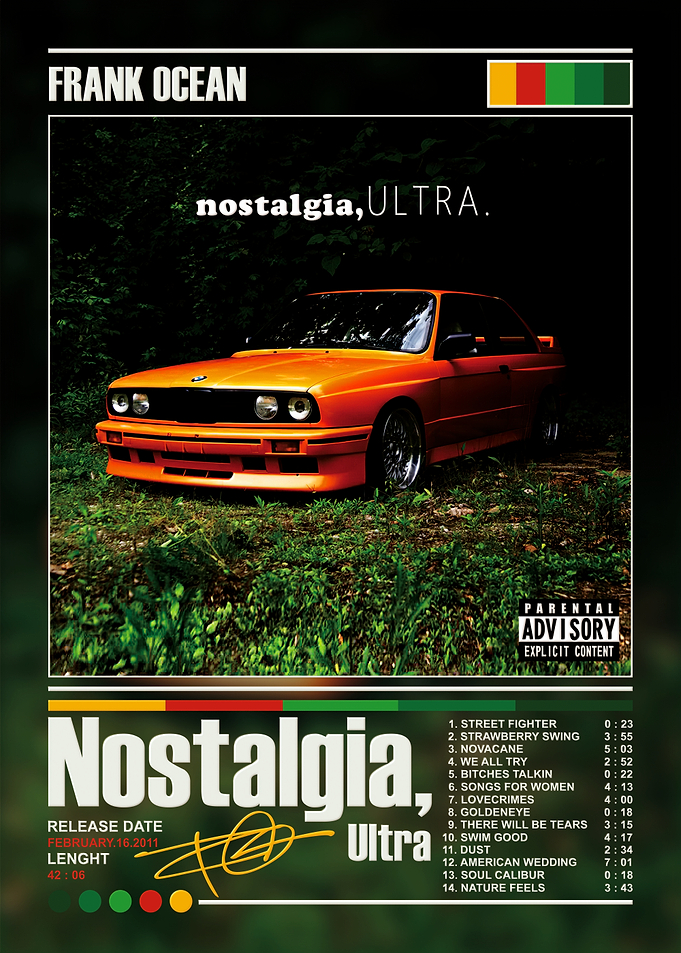 Frank Ocean Nostalgia Ultra Album Poster