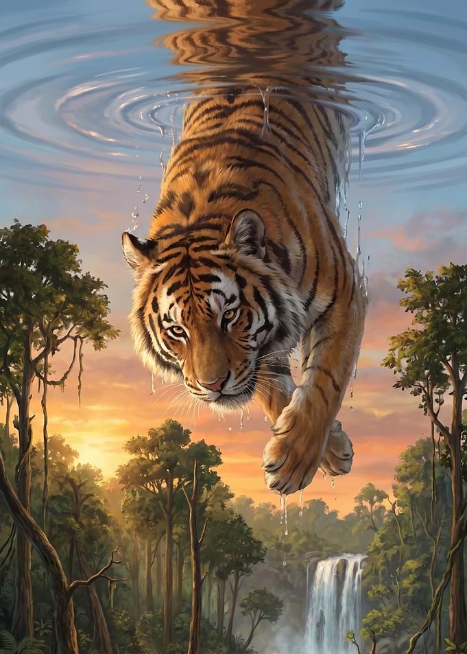 Tiger Emerging from Water