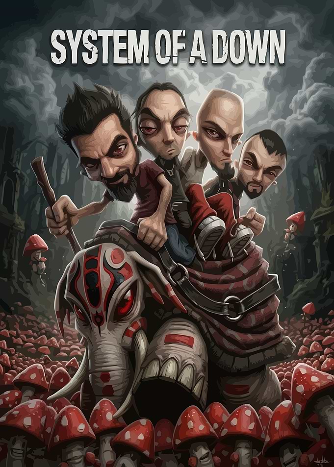 System of a Down Cartoon Illustration