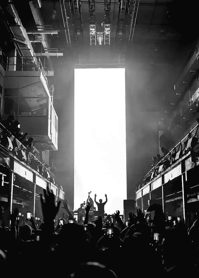 Concert Crowd at Night