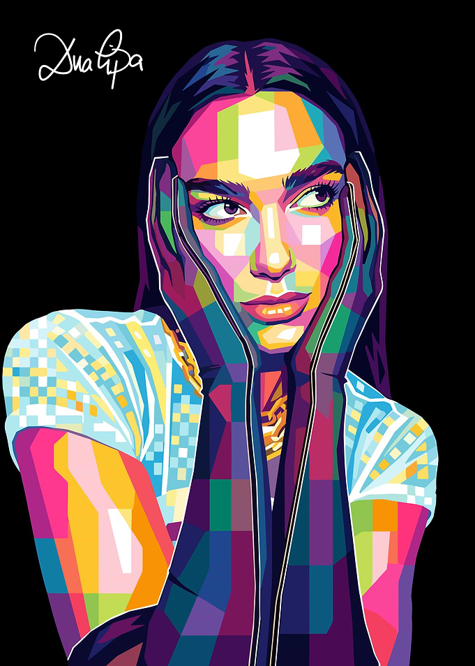Dua Lipa Pop Art Portrait