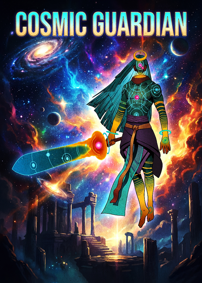 Cosmic Guardian Celestial Warrior Poster