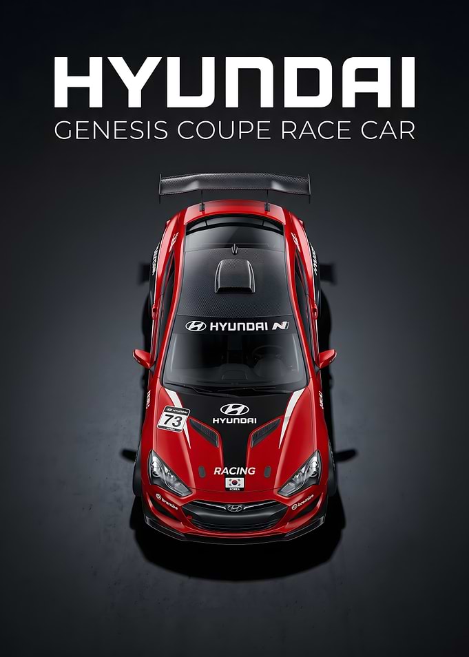 Hyundai Genesis Coupe Race Car Poster