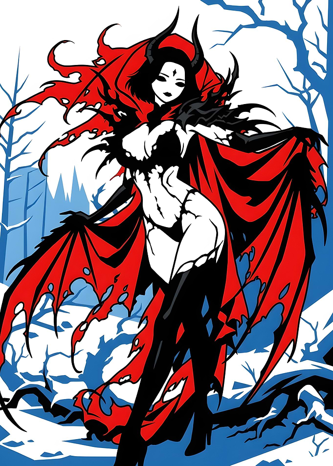 Demon Queen in Snowy Forest