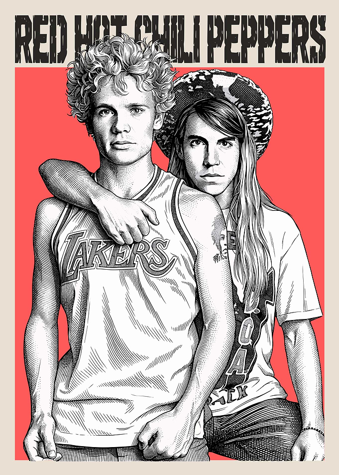 Red Hot Chili Peppers Illustration