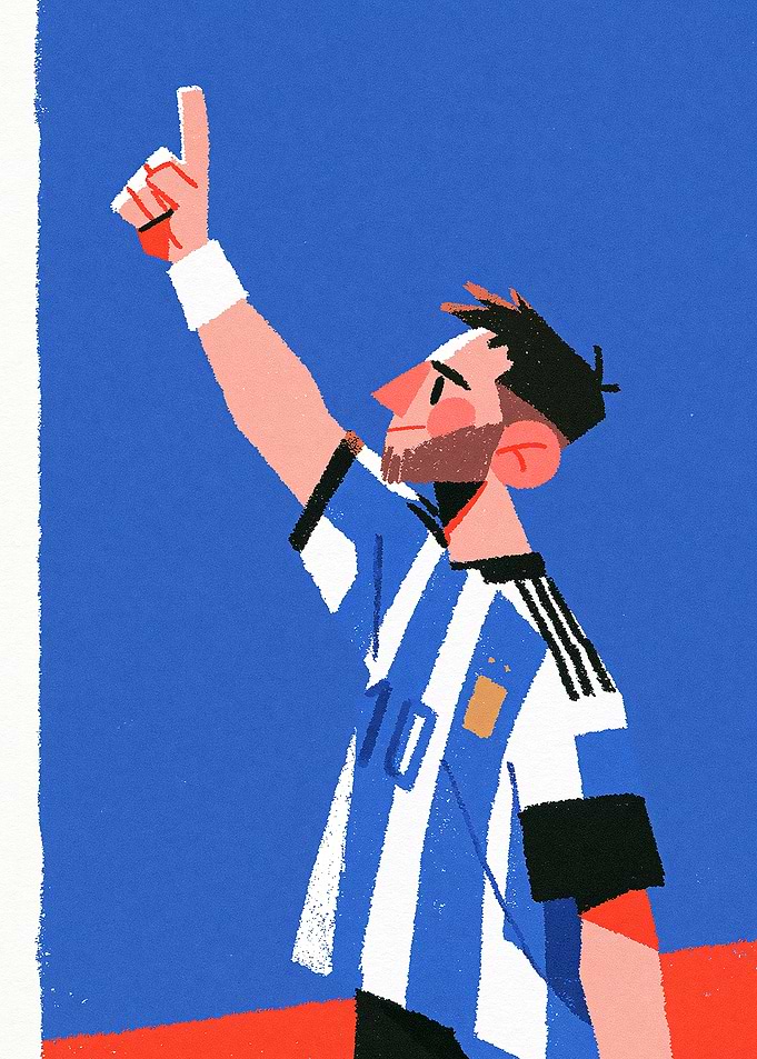 Lionel Messi Argentina Jersey Illustration