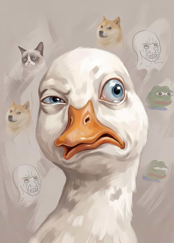 Meme Collage Goose Portrait