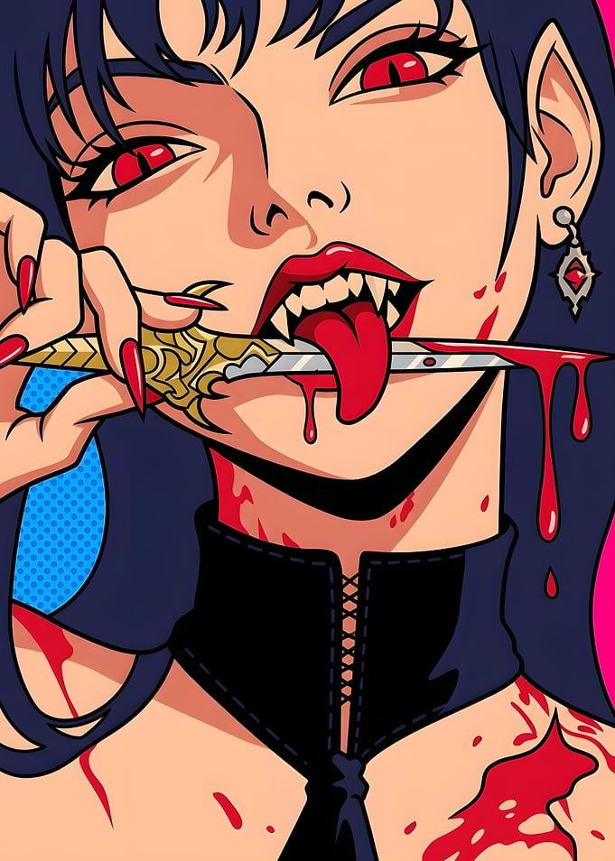 Vampire Anime Girl Pop Art