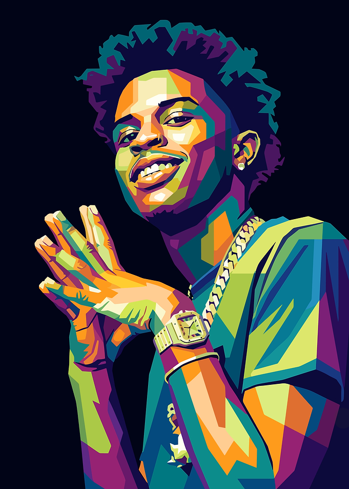 Colorful Pop Art Portrait of Quando Rondo