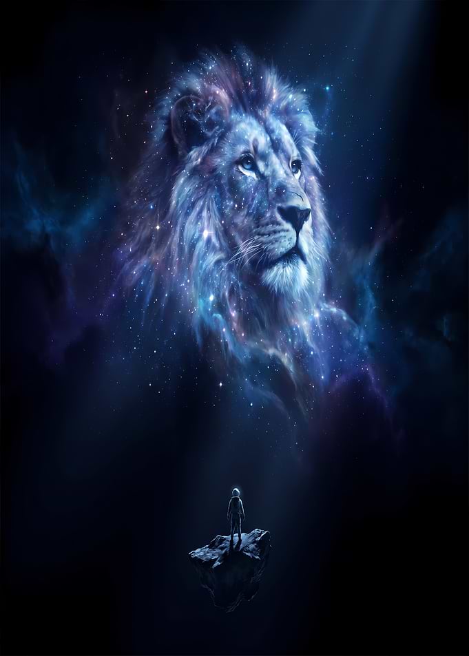 Cosmic Lion and Small Observer