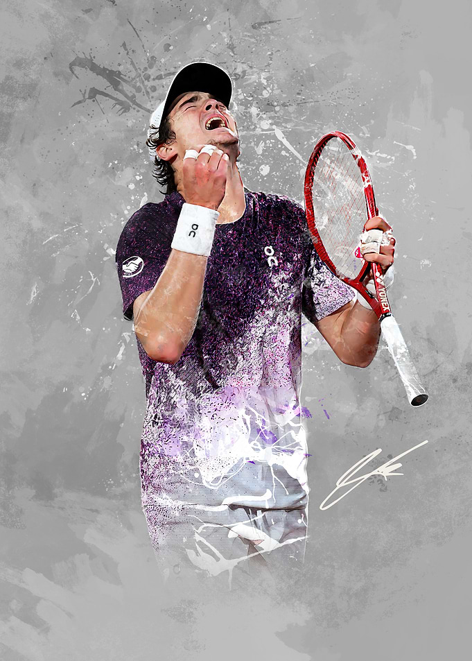 Joao Fonseca Tennis Victory Art