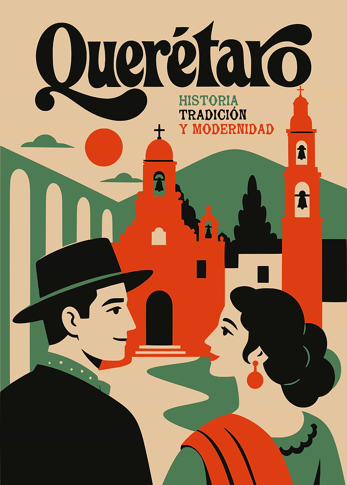 Vintage Travel Poster of Queretaro Mexico