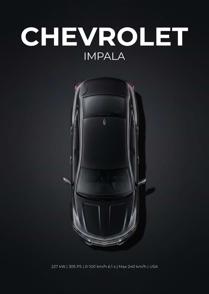 Chevrolet Impala Top View Poster