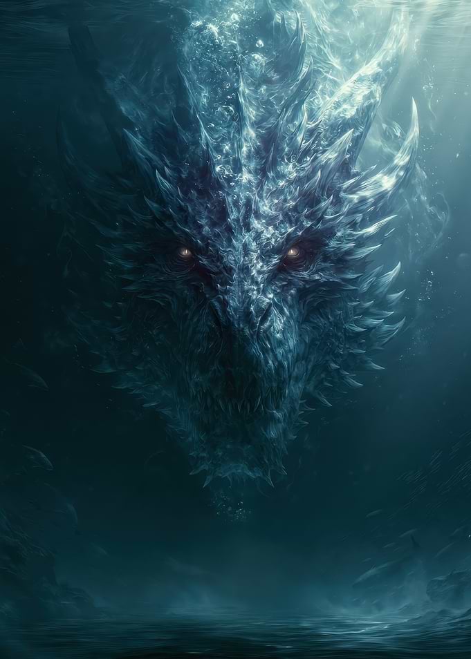 Underwater Ice Dragon Portrait