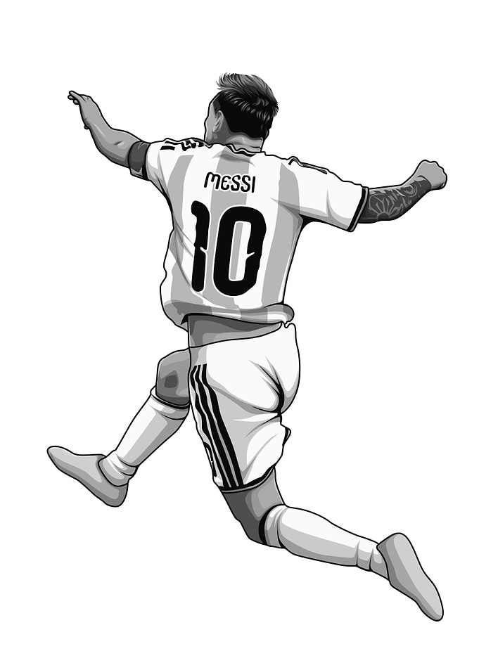 Lionel Messi Black and White Version