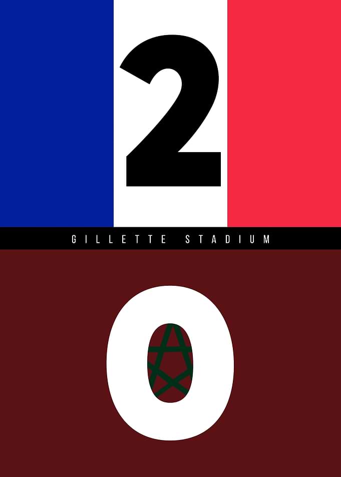 France vs Morocco Scoreboard Poster