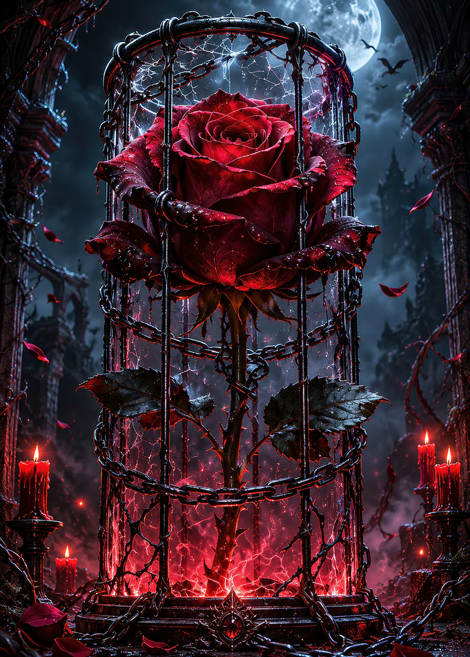 Enchanted Gothic Rose in Chains