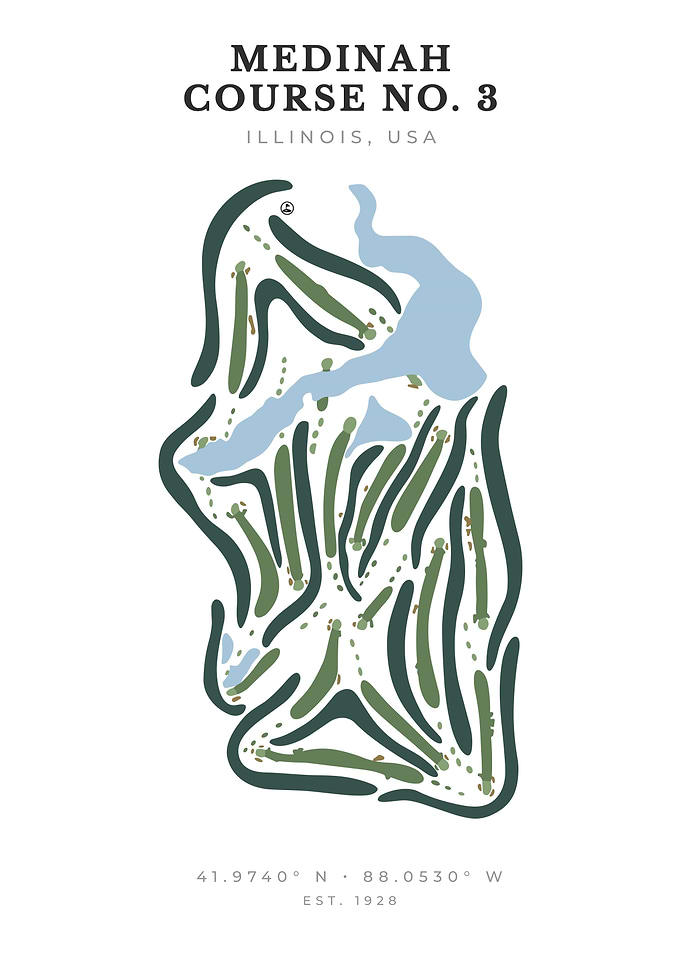 Medinah Country Club Course No. 3 Map