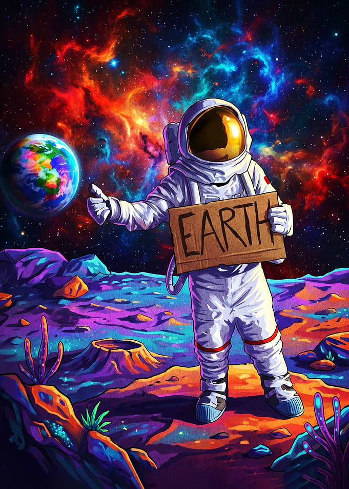 Astronaut Hitchhiking to Earth