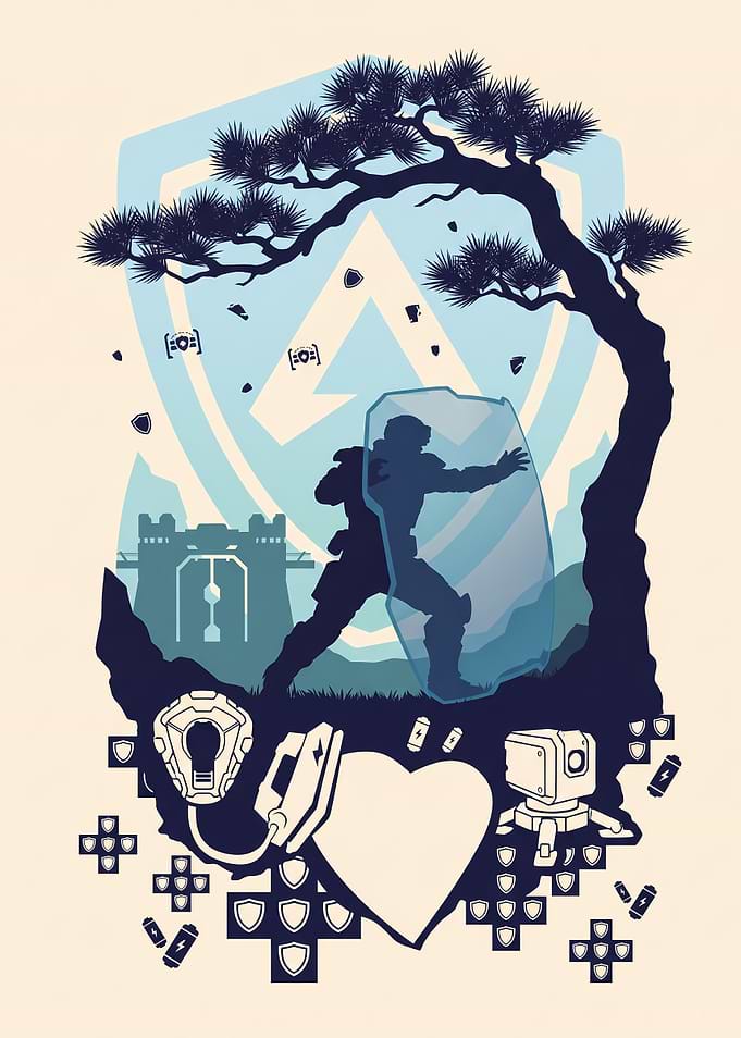 Apex Legends Gibraltar Silhouette Art