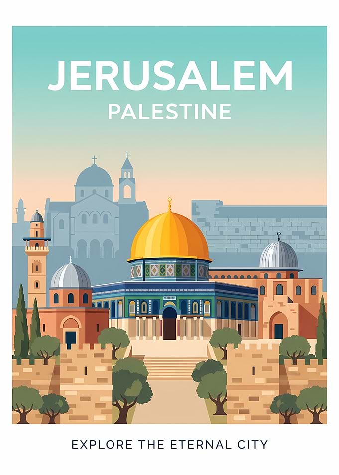 Jerusalem Palestine Travel Poster