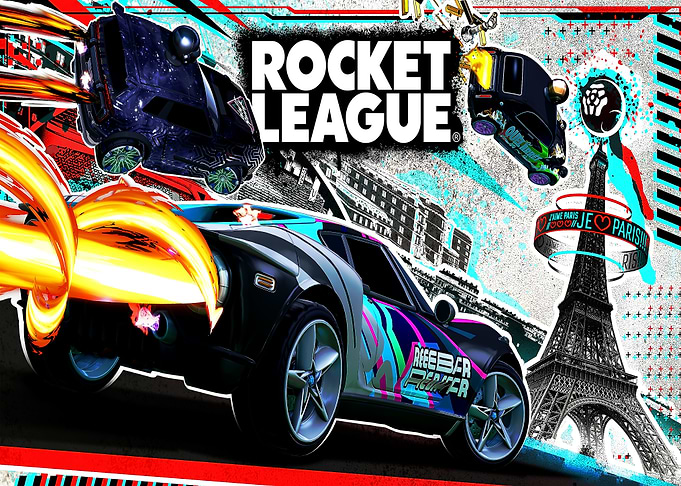 Rocket League Paris Eiffel Tower Poster