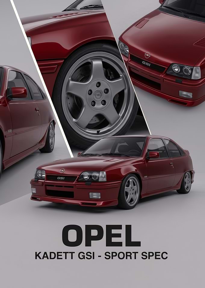 sleek Opel Kadett GSI Sport classic car Poster