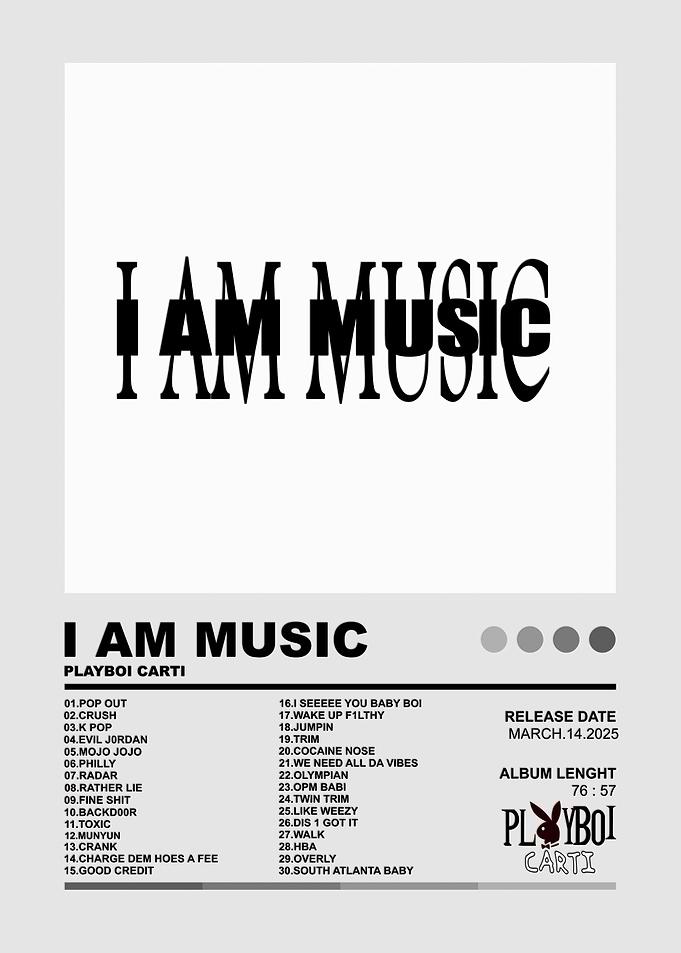 Playboi Carti I Am Music Poster