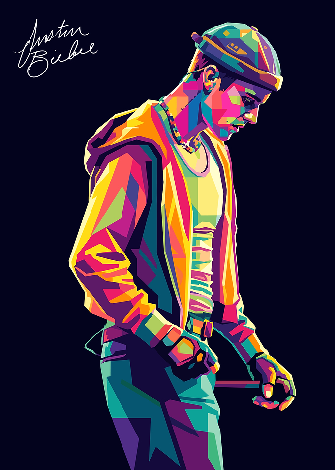Justin Bieber WPAP Pop Art Portrait