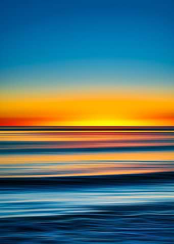 Abstract Motion Blur Sunset Seascape