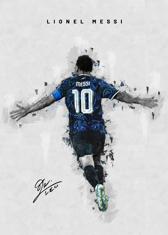 Lionel Messi Artistic Soccer Poster