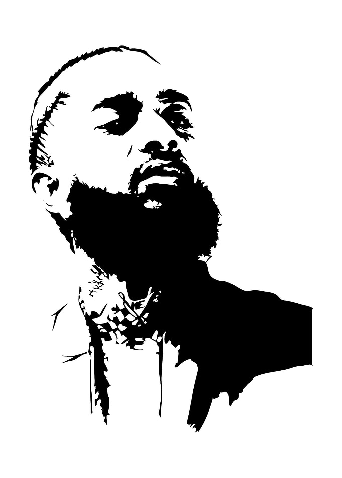 Nipsey Hussle Stencil Portrait
