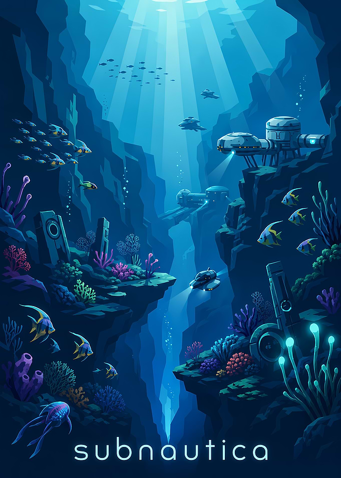Subnautica Underwater Exploration Poster