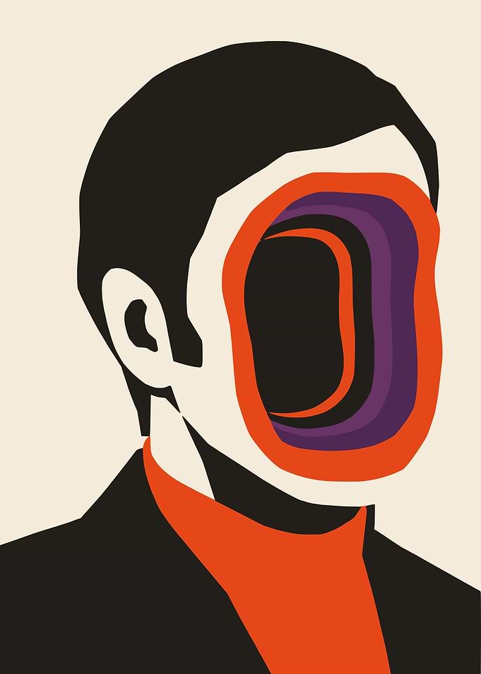 Abstract Surreal Portrait of a Man
